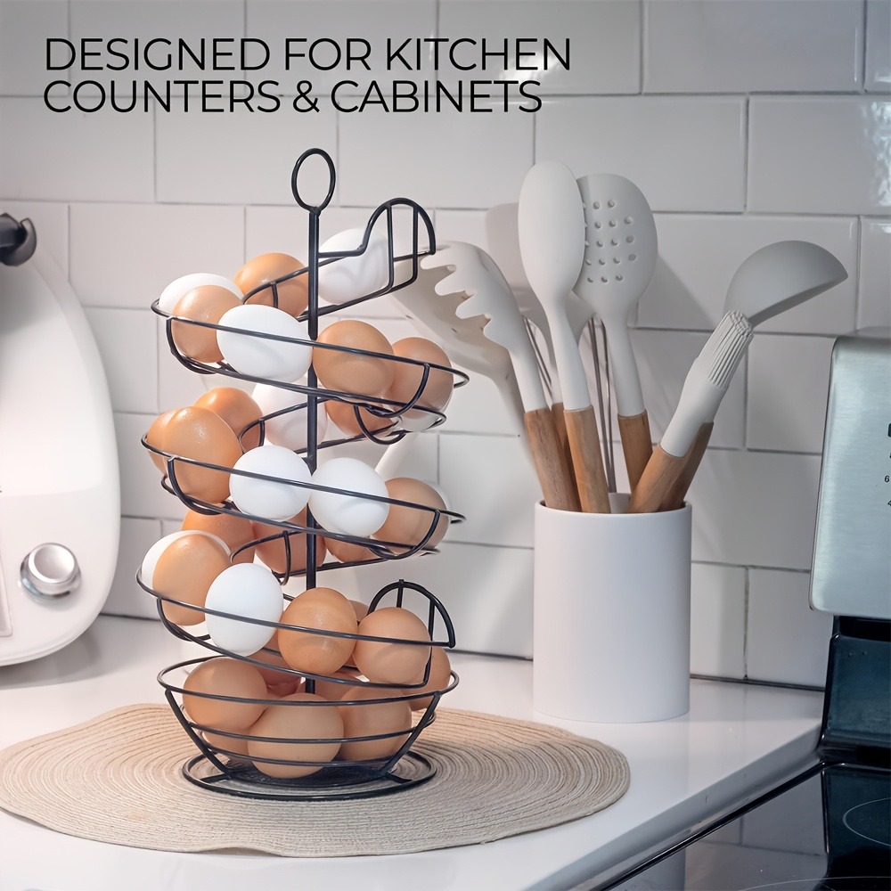 Metal Wire Spiral Egg Holder,  - Egg Storage Holder reseña y precio