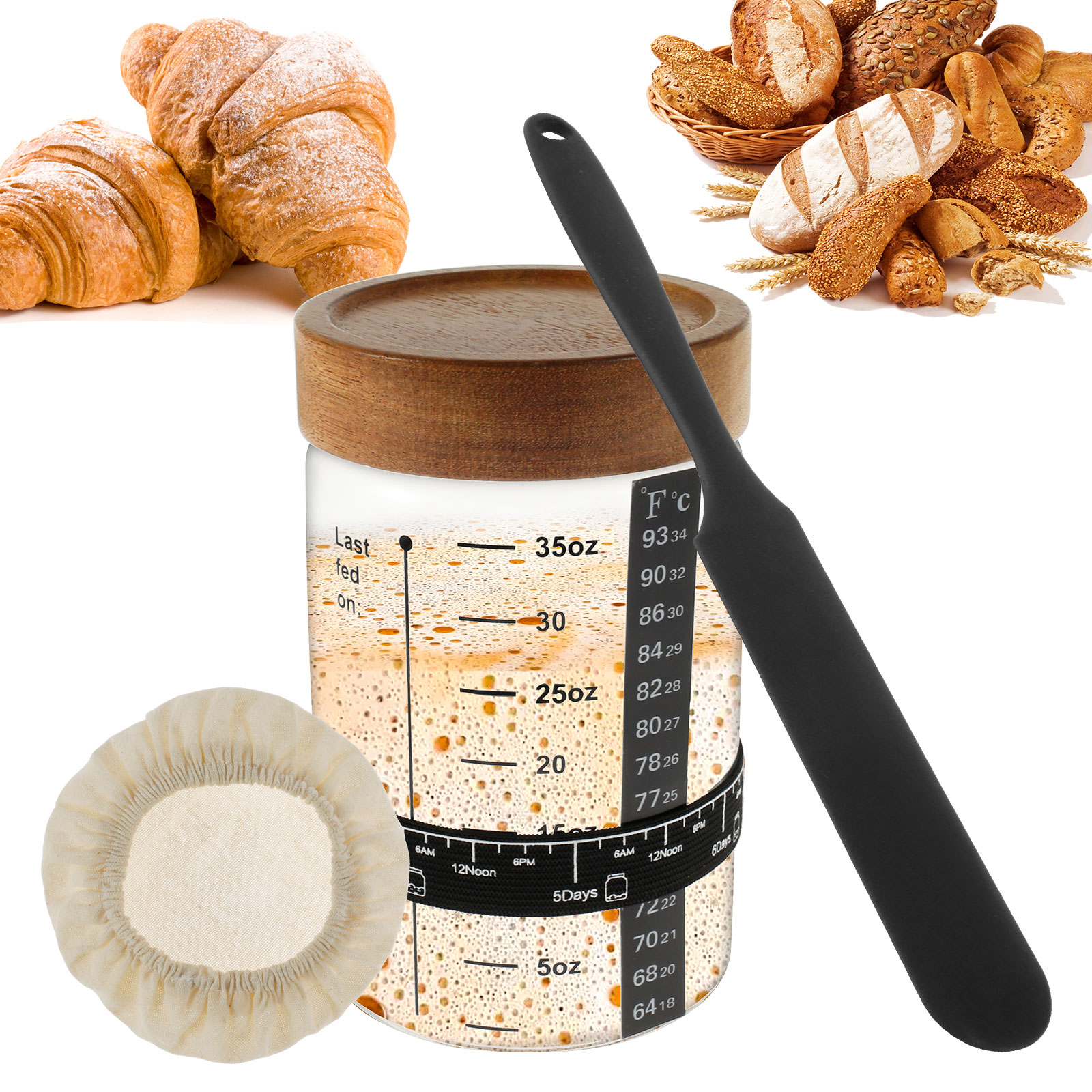 Sourdough Starter Jar Kit 1000 - Food Storage Glass Box reseña y precio