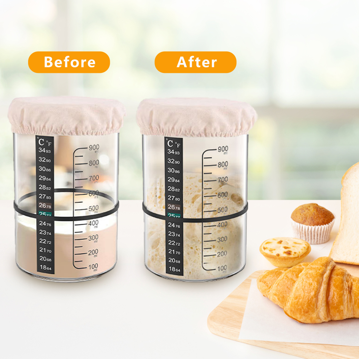 Sourdough Starter Jar Kit 1000 - Food Storage Glass Box reseña y precio