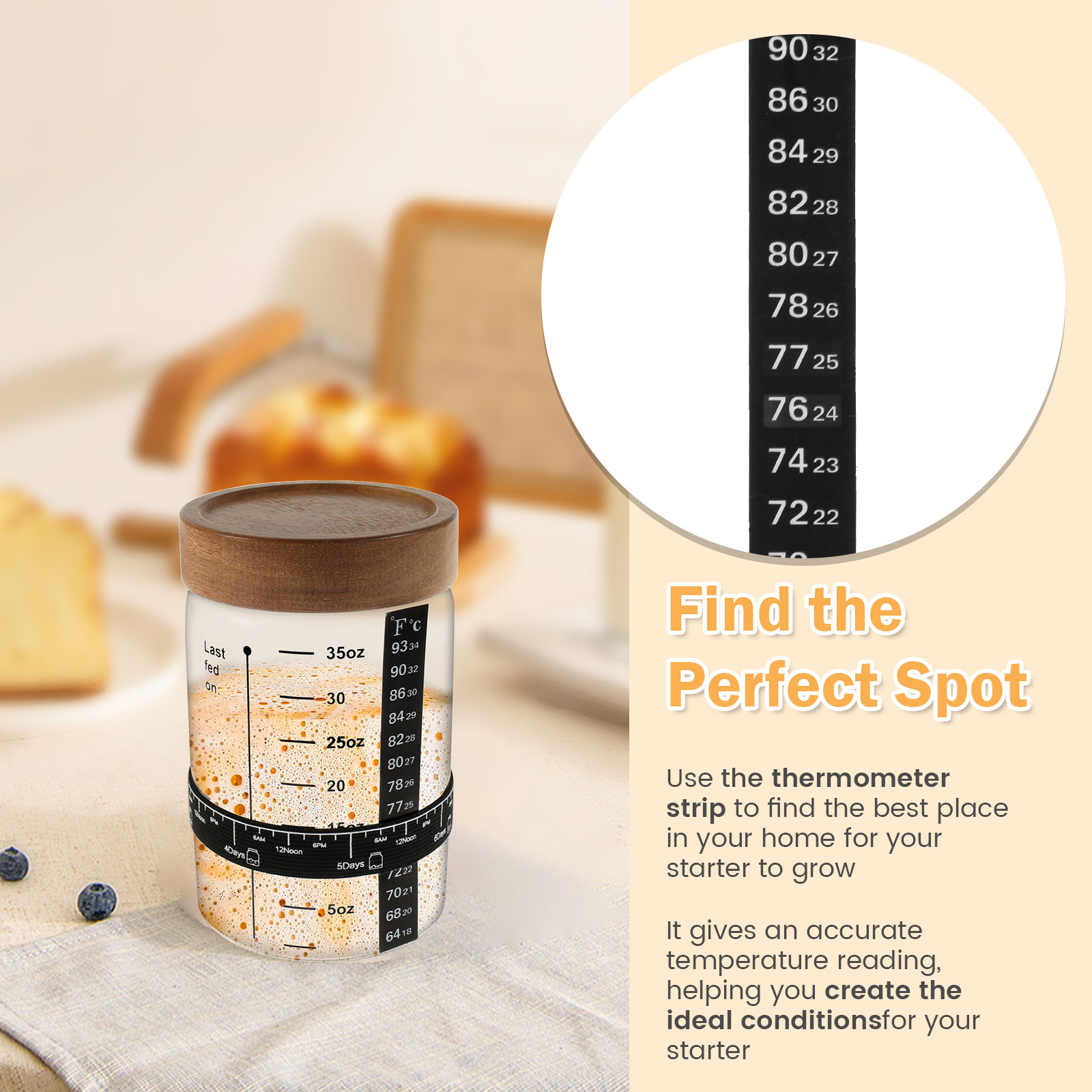 Sourdough Starter Jar Kit 1000 - Food Storage Glass Box reseña y precio