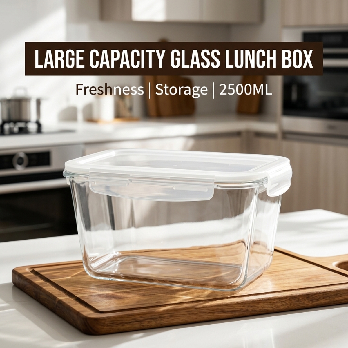 Large Capacity Borosilicate Gl - Food Storage Glass Box reseña y precio