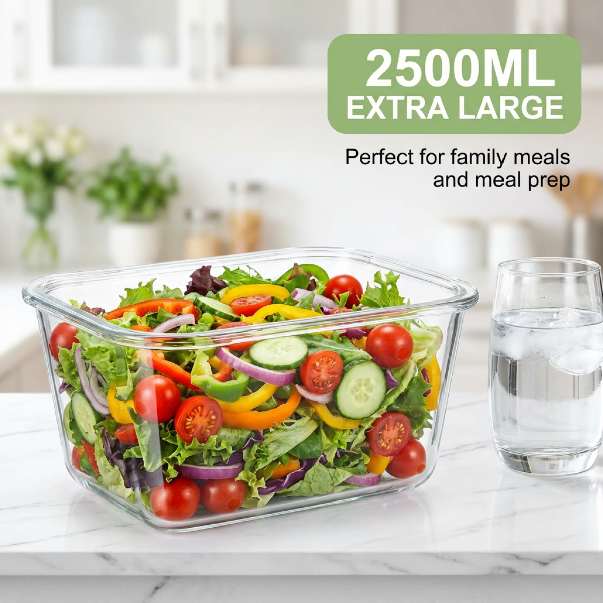 Large Capacity Borosilicate Gl - Food Storage Glass Box reseña y precio