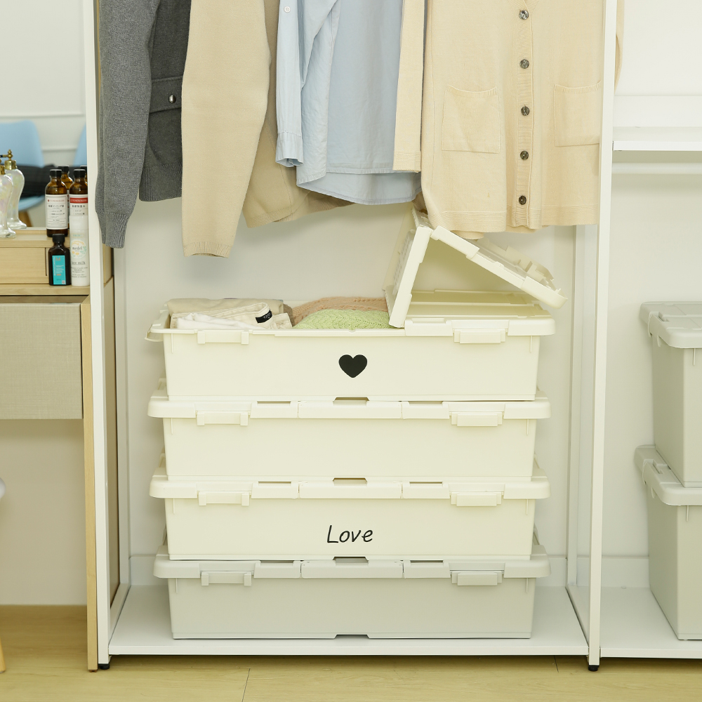 3 Ivory Underbed Storage Conta - Food Storage Under Bed reseña y precio