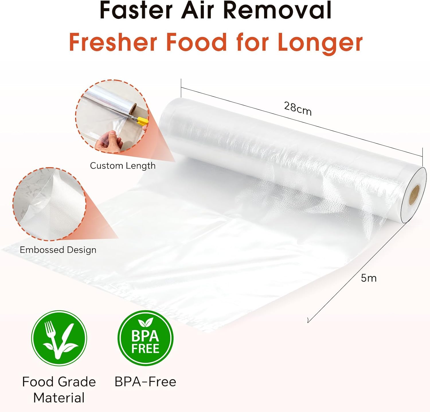 2-Pack Vacuum Sealer Rolls, 11 - Food Storage Roll Bags reseña y precio