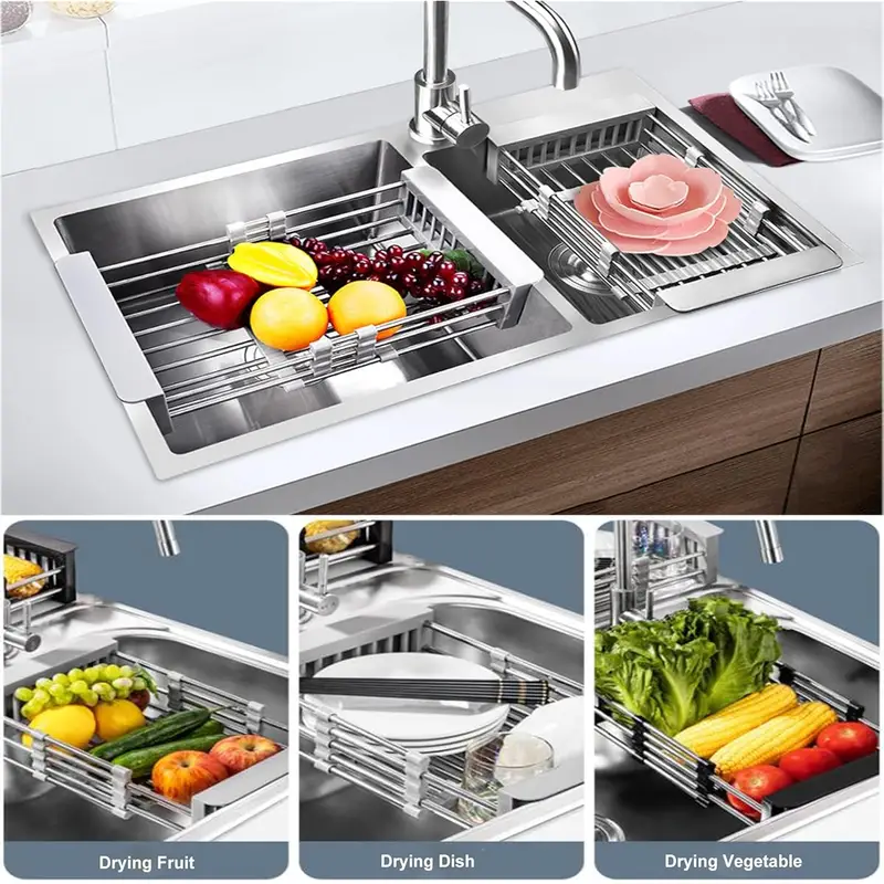 Expandable Stainless Steel Sin - Food Storage Rack reseña y precio