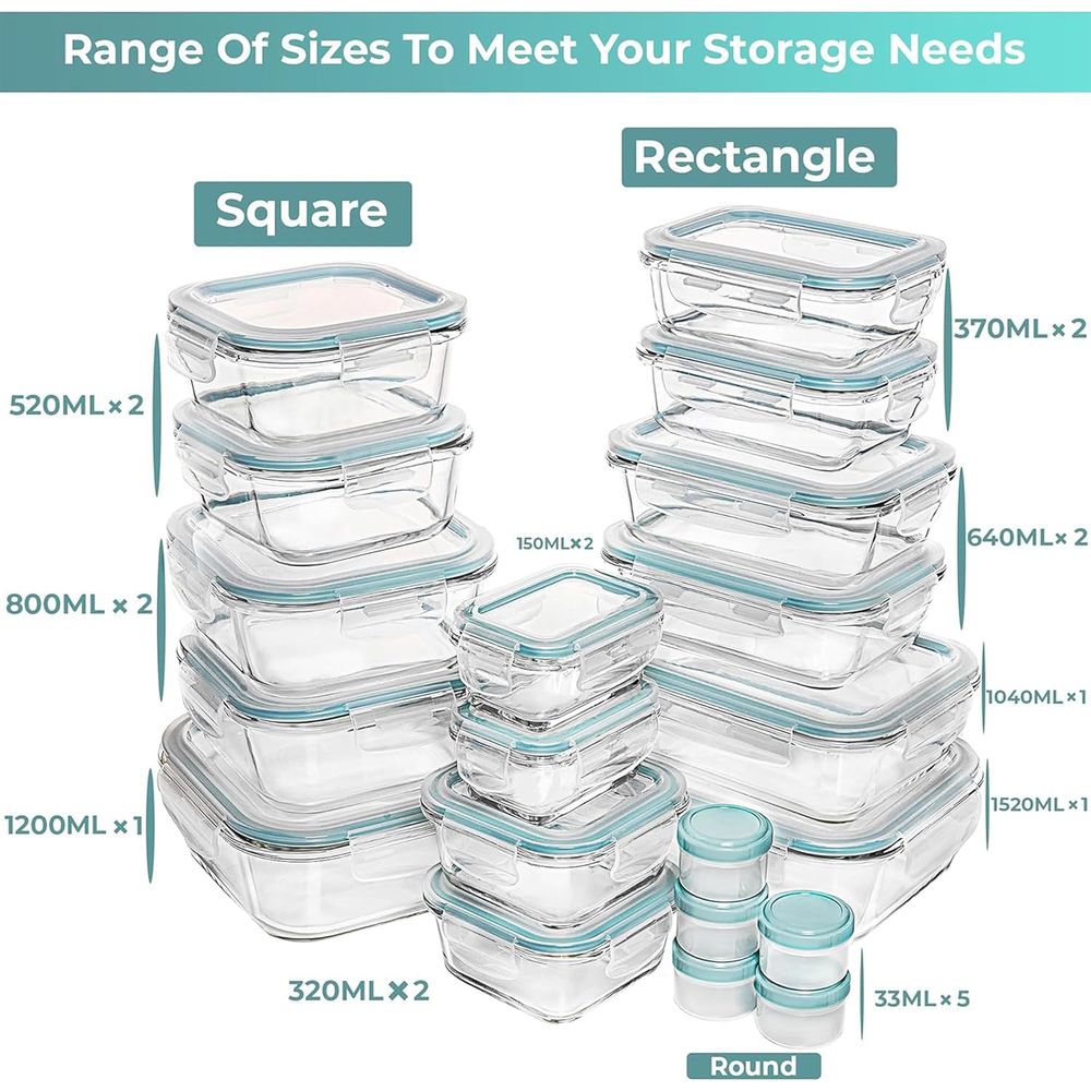 Pc Set Glass Food Storage Cont - Food Storage Glass Box reseña y precio
