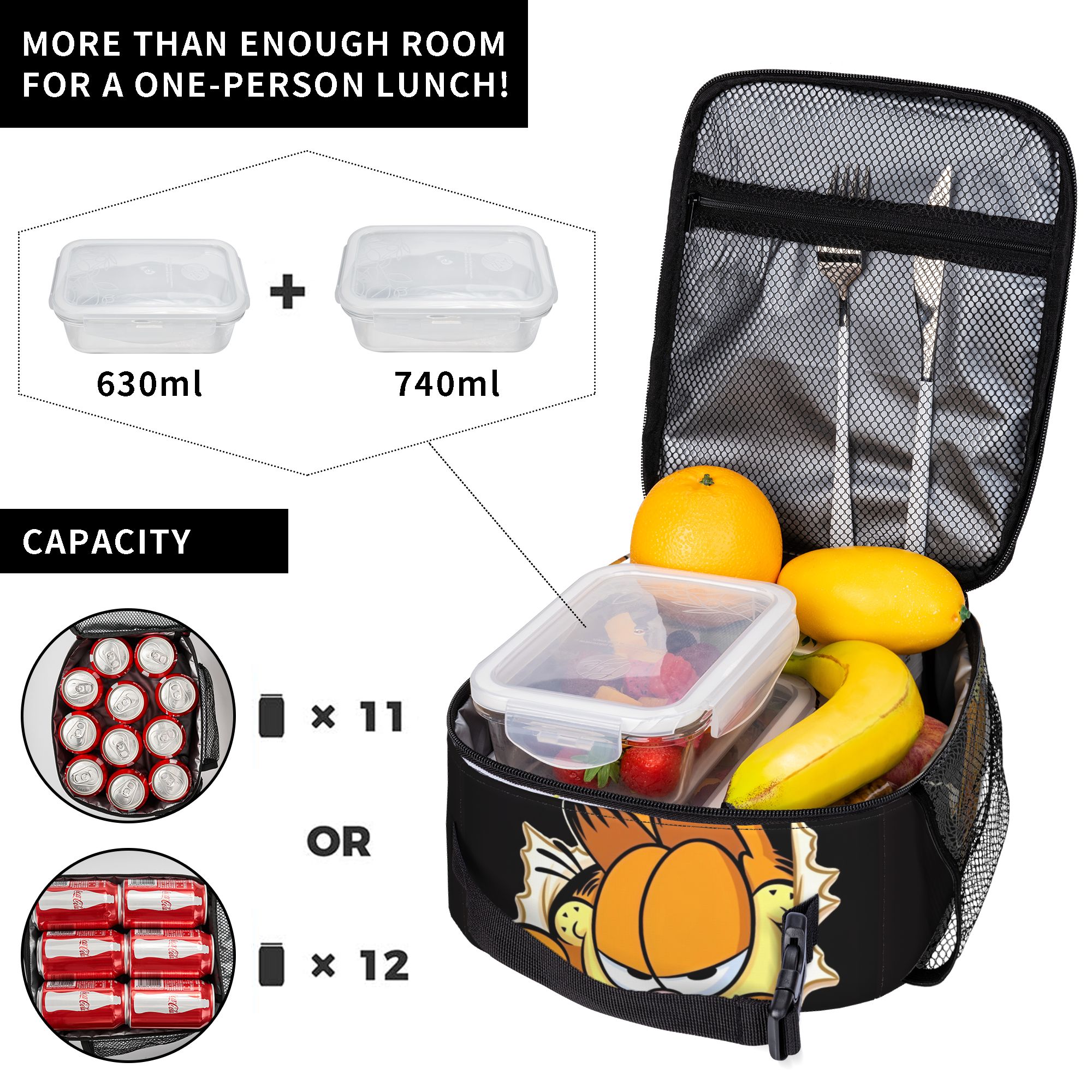 Garfielded Insulated Lunch Bag - Food Storage Roll Bags reseña y precio