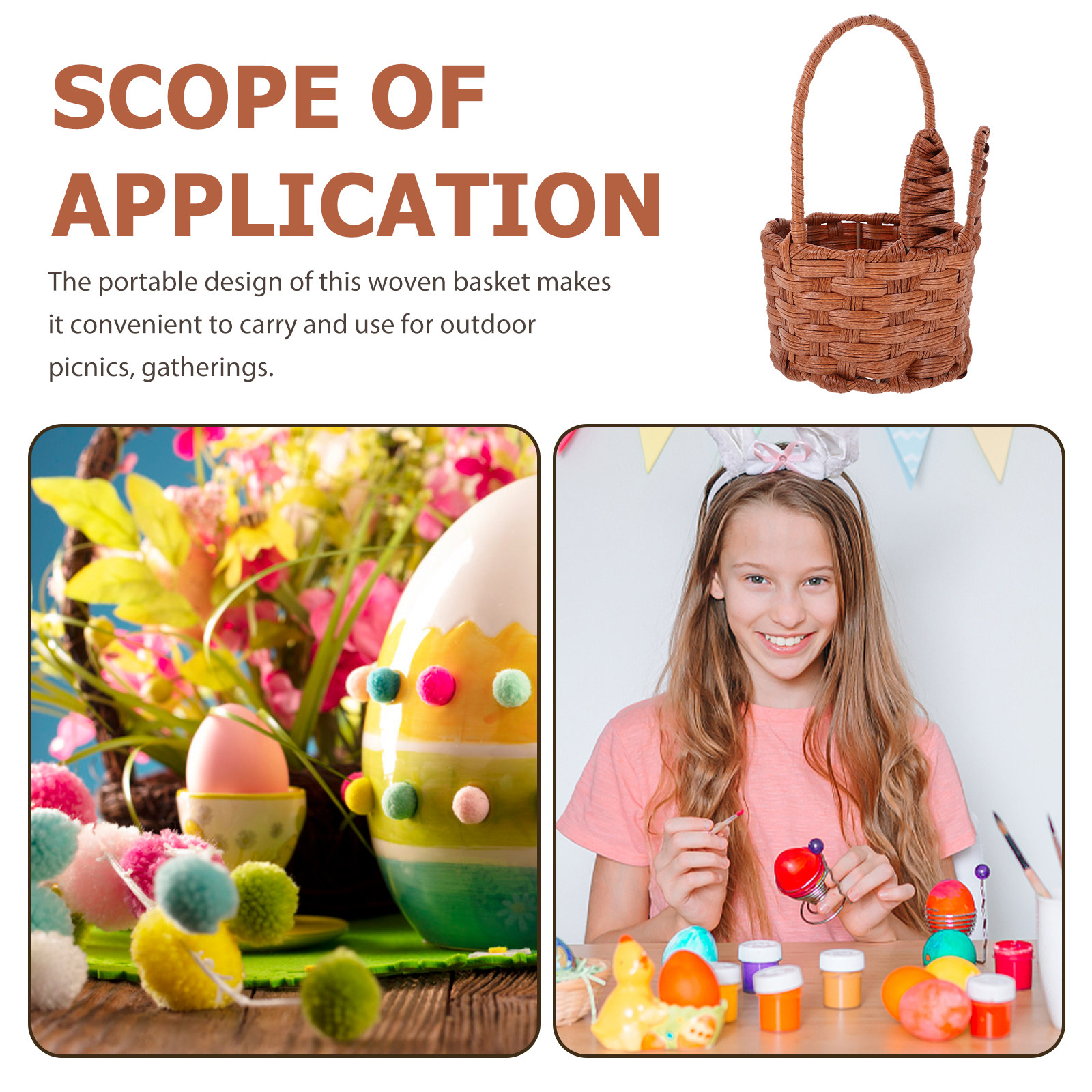 Easter Woven Bunny Ear Basket  - Egg Storage Holder reseña y precio