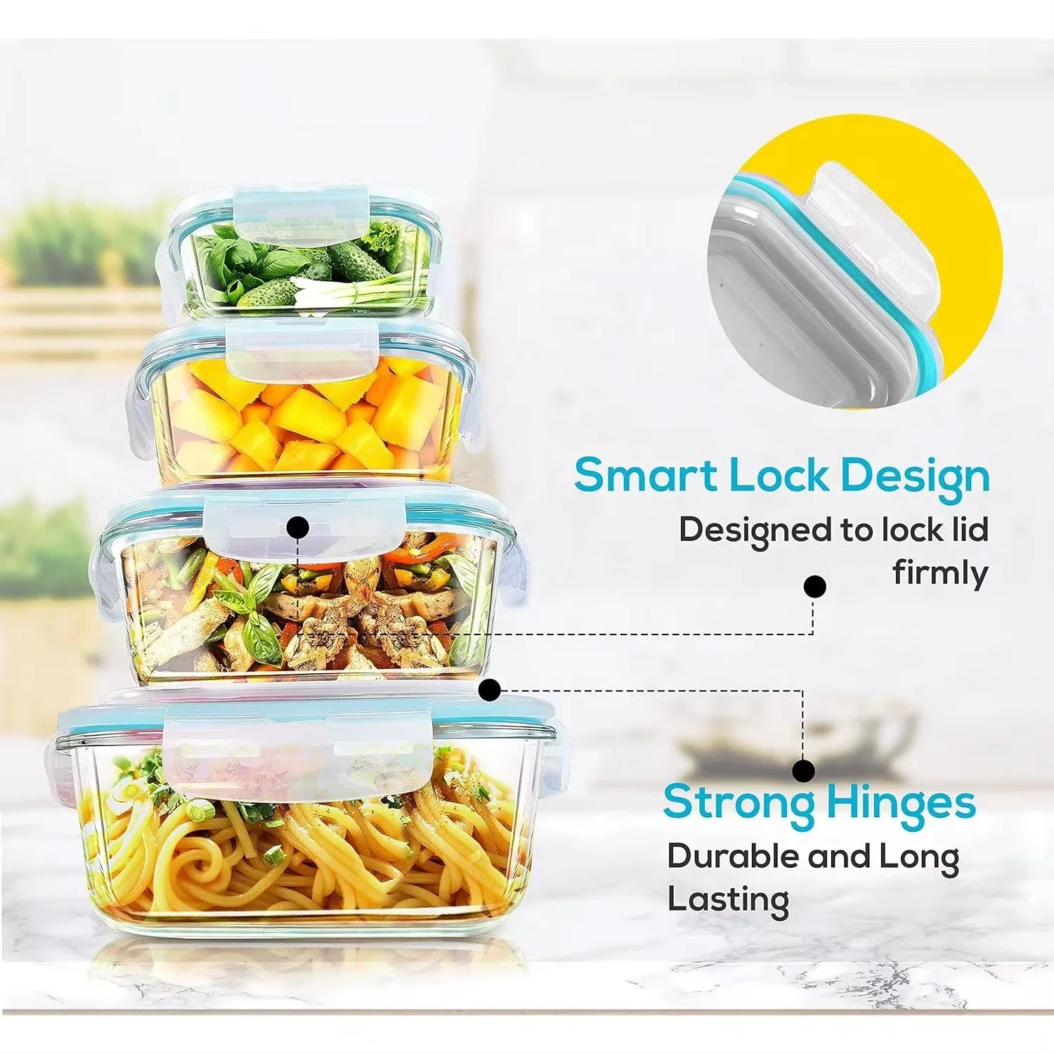 Glass Lunch Box Food Storage C - Food Storage Glass Box reseña y precio