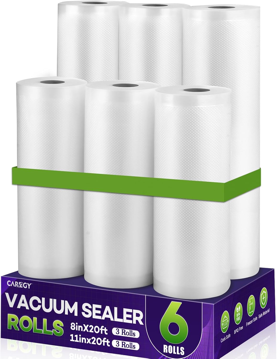 Food Vacuum Sealer Rolls, 6 Pa - Food Storage Roll Bags reseña y precio