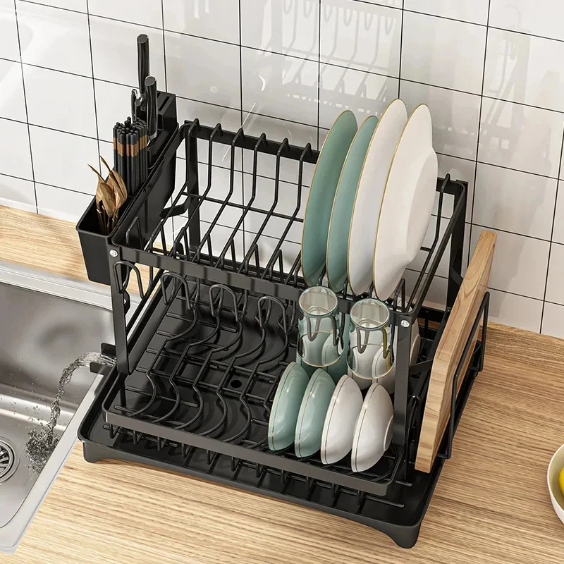 Premium Large Dish Drying Rack - Food Storage Rack reseña y precio