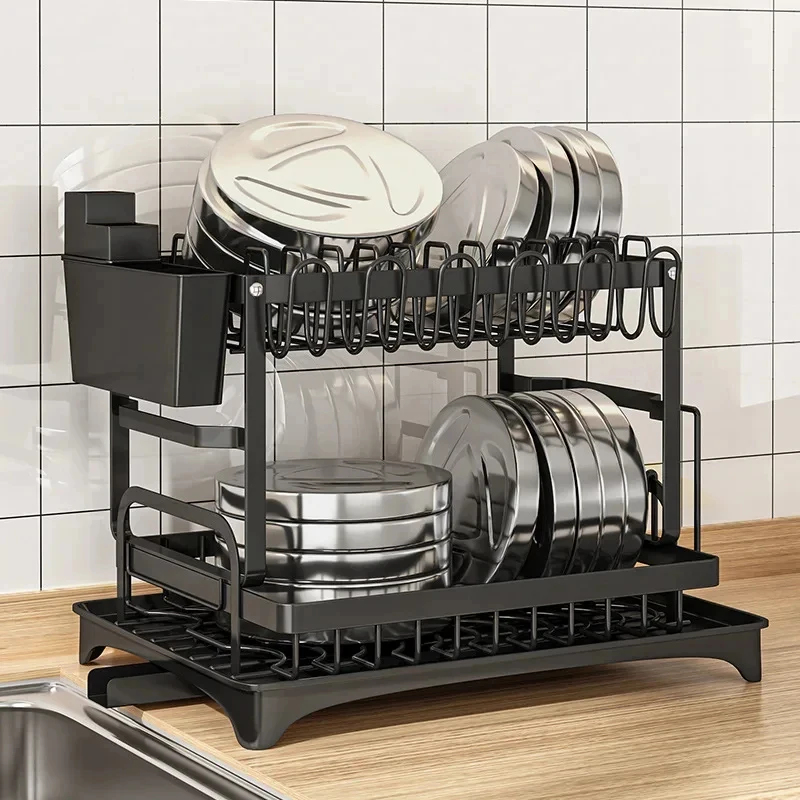 Premium Large Dish Drying Rack - Food Storage Rack reseña y precio