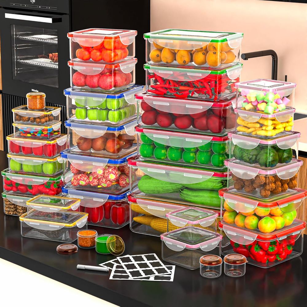 70 Pcs Large Food Storage Cont - Food Storage Containers Plastic Box reseña y precio
