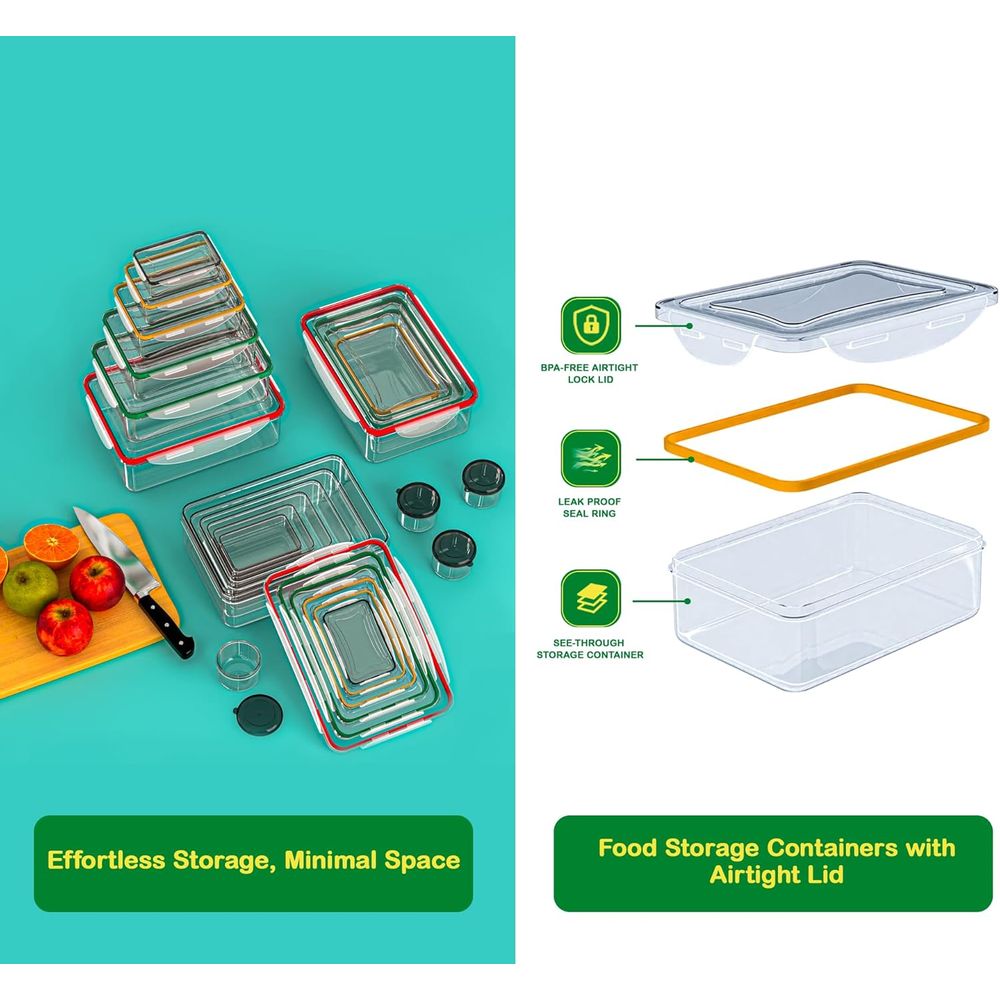 70 Pcs Large Food Storage Cont - Food Storage Containers Plastic Box reseña y precio
