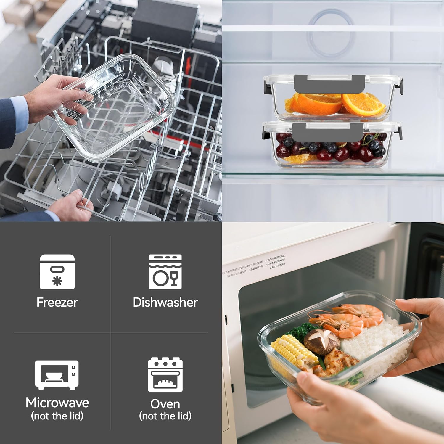 Glass Food Storage Containers, - Food Storage Glass Box reseña y precio