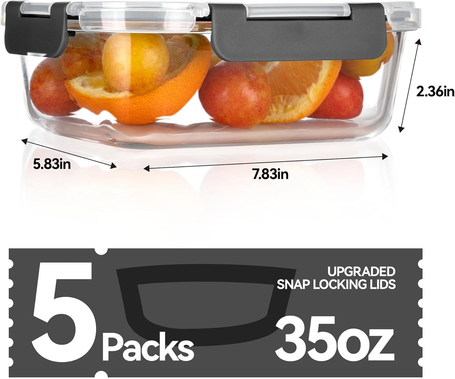 Glass Food Storage Containers, - Food Storage Glass Box reseña y precio